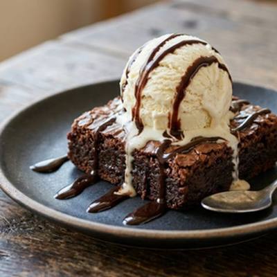 Brownie com sorvete