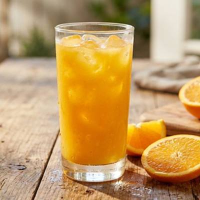 Suco de laranja gelado